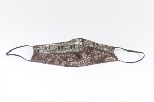 Reusable cotton mask with elastic band - brown patterns