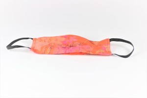 Reusable cotton mask with elastic band - orange patterns