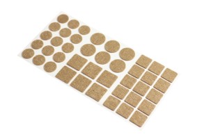 Set of self-adhesive felt pads brown color (42 pcs)